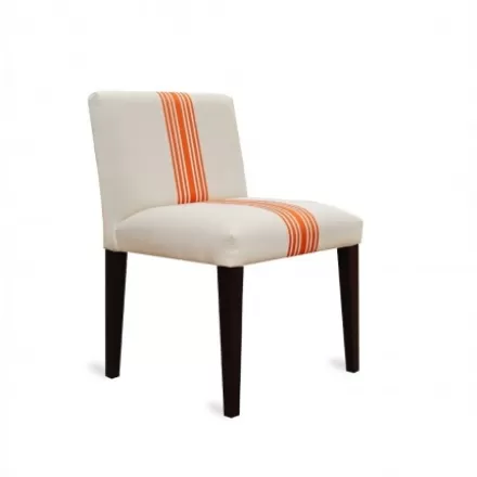 Chaise*Jean-Vier Chaise Tapissee Avec Tissu Rayures Orange