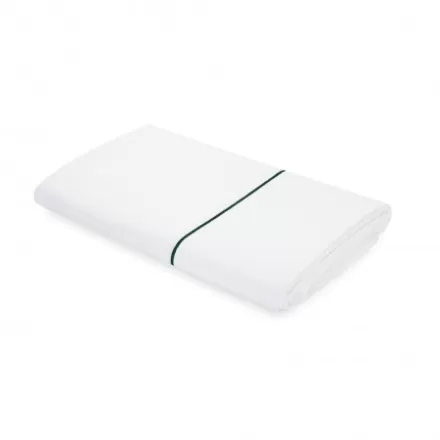 Drap Du Dessus*Jean-Vier Drap Plat Satin De Coton Avec Broderie Vert Fonce