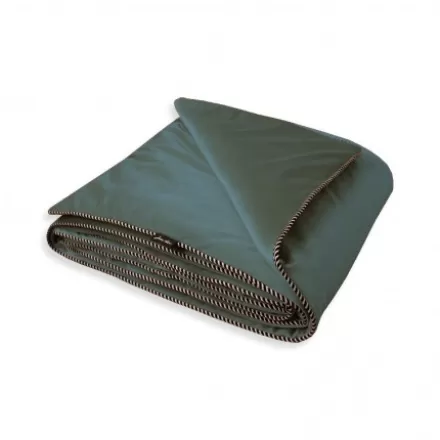 Édredon Et Bout De Lit*Jean-Vier Édredon Ou Boutis Vert De Gris En Velours