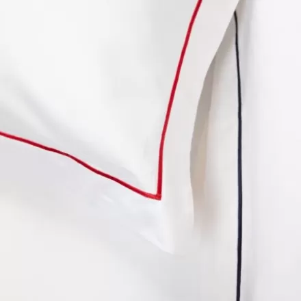 Housse De Couette*Jean-Vier Housse De Couette En Satin De Coton Broderie Bleu