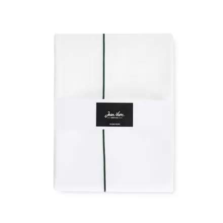 Housse De Couette*Jean-Vier Housse De Couette Satin De Coton Broderie Vert Fonce