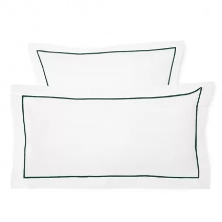 Taie D'Oreiller*Jean-Vier Lot De 2 Taies D'Oreiller Avec Broderie Vert Fonce