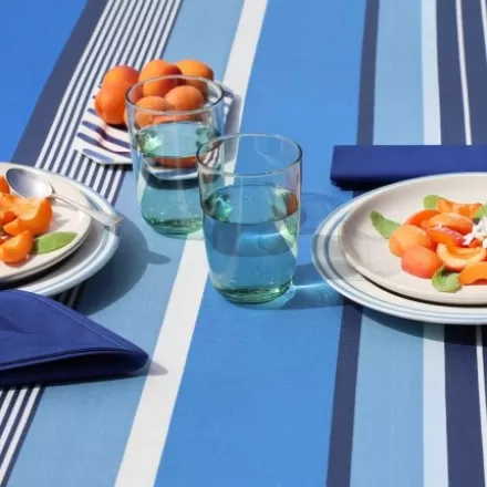 Tissu Au Mètre Et Toile Basque*Jean-Vier Maison Linge Basque Bleu