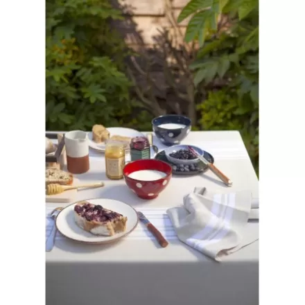 Nappe De Table*Jean-Vier Nappe Beige A Rayures En Lin Et Coton