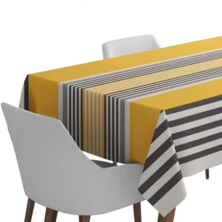 Nappe De Table*Jean-Vier Nappe En Coton Jaune Gold A Rayures