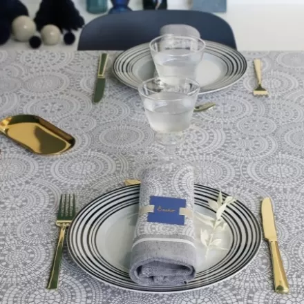 Nappe De Table*Jean-Vier Nappe En Jacquard Gris Clair