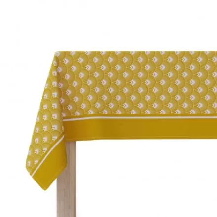 Nappe De Table*Jean-Vier Nappe En Jacquard Jaune Orange A Motifs