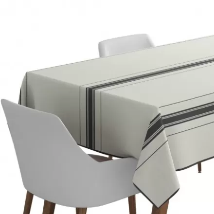 Nappe De Table*Jean-Vier Nappe En Lin Blanc Ivoire A Rayures