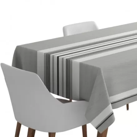 Nappe De Table*Jean-Vier Nappe Grise En Coton Tissage Chevrons