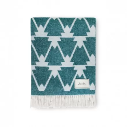 Plaid*Jean-Vier Plaid En Cachemire Et Laine Vert A Motifs Montagne