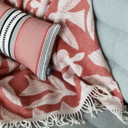 Plaid*Jean-Vier Plaid Terracotta En Laine Et Cachemire Avec Motifs