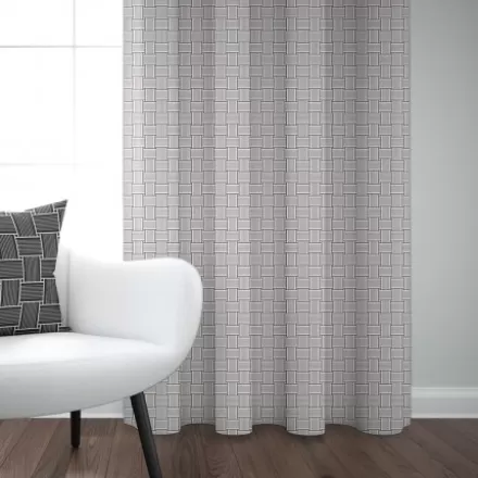Rideaux*Jean-Vier Rideau En Jacquard A Motifs Noir Et Ecru