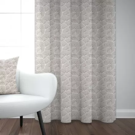 Rideaux*Jean-Vier Rideau En Jacquard Beige A Motifs 100% Coton