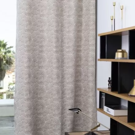 Rideaux*Jean-Vier Rideau En Jacquard Beige A Motifs 100% Coton