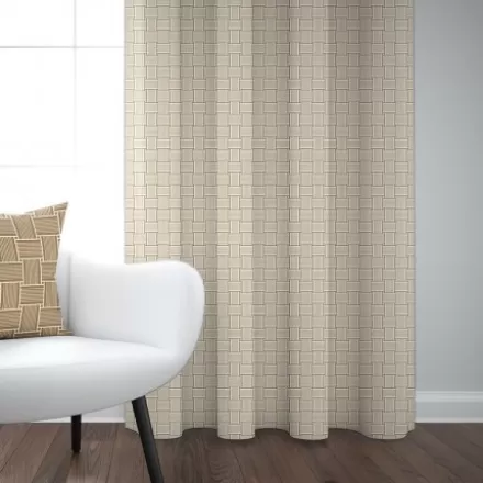 Rideaux*Jean-Vier Rideau En Jacquard Beige A Motifs Tisses