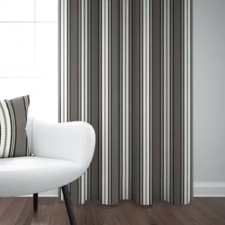Rideaux*Jean-Vier Rideau En Jacquard Noir A Rayures 100% Coton