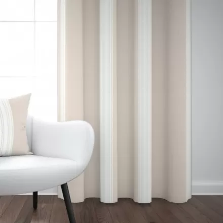 Rideaux*Jean-Vier Rideau En Lin Et Coton A Rayures Beige