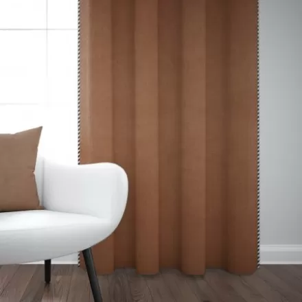 Rideaux*Jean-Vier Rideau Uni En Velours Marron Clair Noisette
