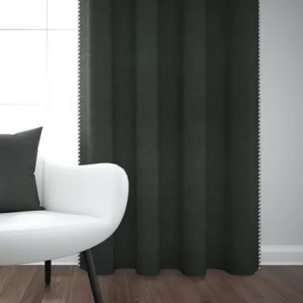 Rideaux*Jean-Vier Rideau Uni En Velours Uni Vert Foret