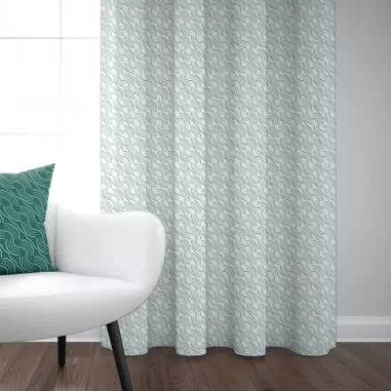 Rideaux*Jean-Vier Rideaux En Jacquard Vert Canard Motifs Repetes