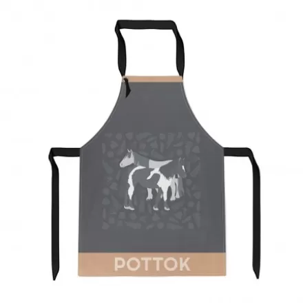 Tablier De Cuisine*Jean-Vier Tablier En Jacquard Gris Avec Motifs Pottoks