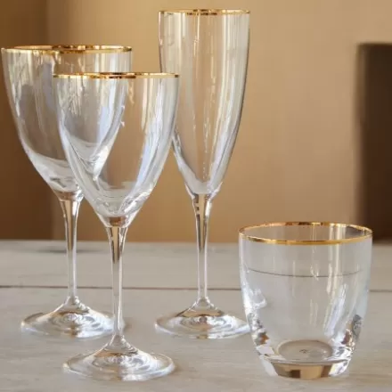 Verres À Eau Et À Pied*Jean-Vier Verres À Eau Et À Pied Or
